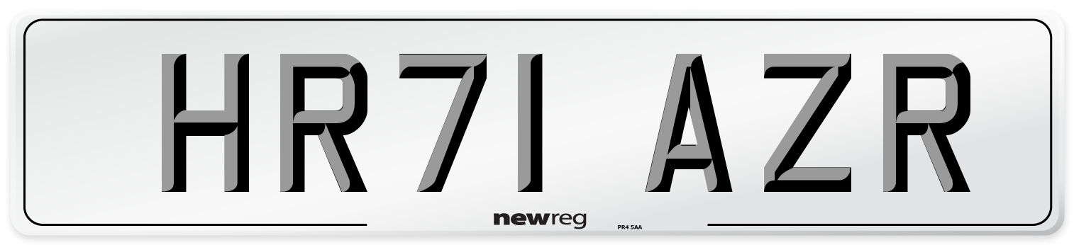 HR71 AZR Number Plate from New Reg